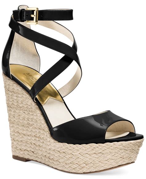 black and white michael kors shoes|michael kors white wedges.